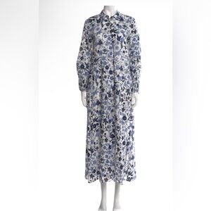 Floral Blue and White Maxi Dress